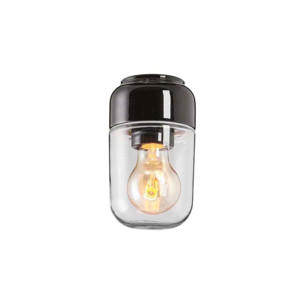 IFÖ Electric Plafond Ohm 100 klarglas H170 svart | Badrumsbelysning - Taklampor badrum | Lampspecialisterna