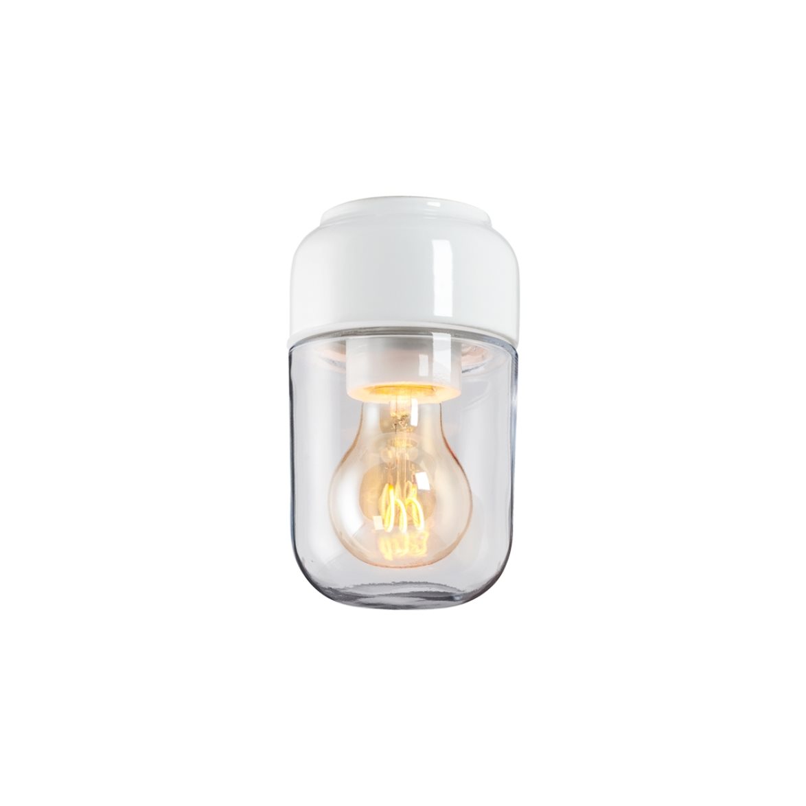 IFÖ Electric Ohm 100 bastu tak/vägg, vit/klar 17cm | Badrumsbelysning - Vägglampor badrum | Lampspecialisterna