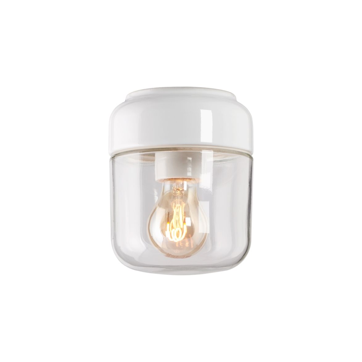 IFÖ Electric Plafond/vägg Ohm 140 klarglas H170 vit | Badrumsbelysning - Taklampor badrum | Lampspecialisterna