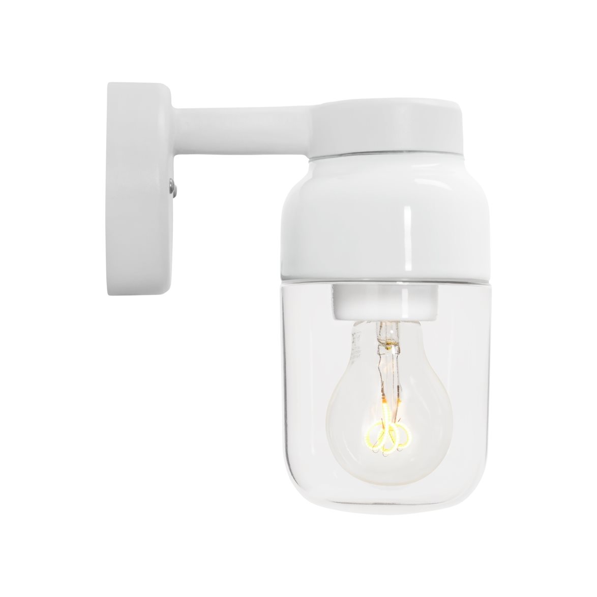 IFÖ Electric Ohm vägglampa 100 klarglas H210 vit | Badrumsbelysning - Vägglampor badrum | Lampspecialisterna