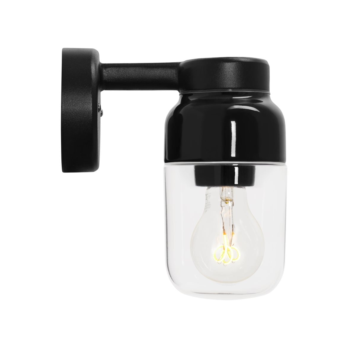 IFÖ Electric Ohm vägglampa 100 klarglas H210 svart | Badrumsbelysning - Vägglampor badrum | Lampspecialisterna