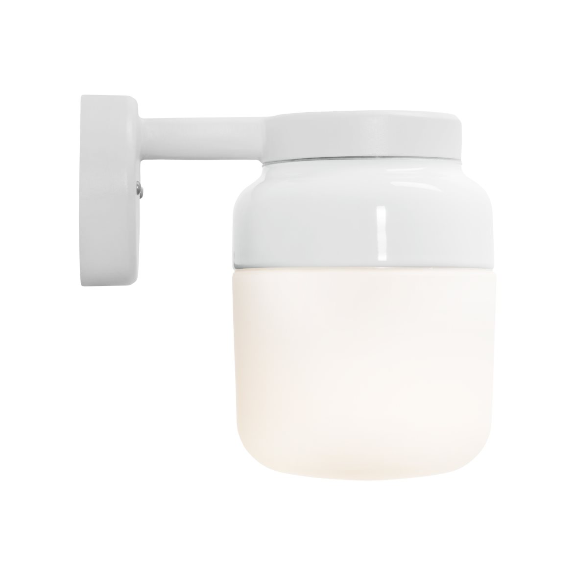 IFÖ Electric Ohm vägglampa 140 matt opalglas H205 vit | Badrumsbelysning - Vägglampor badrum | Lampspecialisterna