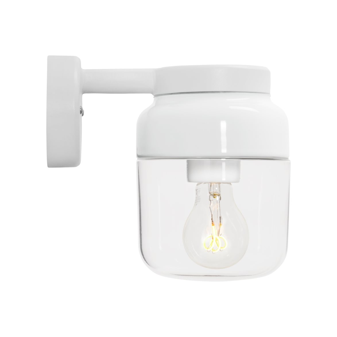 IFÖ Electric Ohm vägglampa 140 klarglas H205 vit | Badrumsbelysning - Vägglampor badrum | Lampspecialisterna