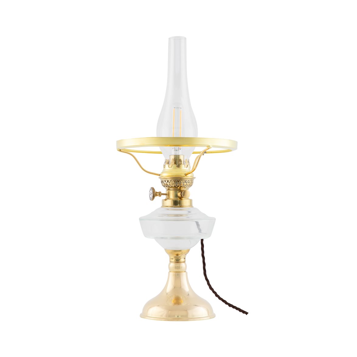 Karlskrona Lampfabrik Trossö Bordslampa m. skärmring, Polerad mässing | Inomhusbelysning - Bordslampor - Bordslampor Interiör | Lampspecialisterna