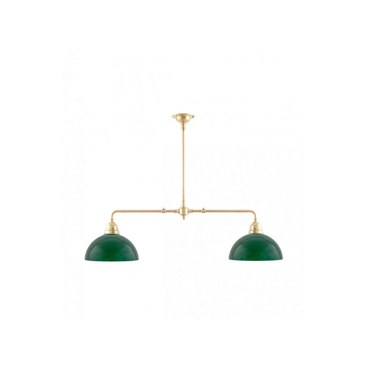 Karlskrona Lampfabrik Tegnér Spelbordslampa, polerad mässing/Kupol grön | Inomhusbelysning - Taklampor - Linjära taklampor | Lampspecialisterna