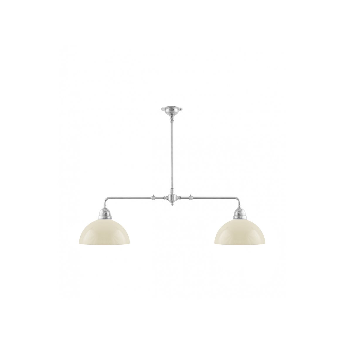 Karlskrona Lampfabrik Tegnér Spelbordslampa, förnicklad mässing/Kupol benvit | Inomhusbelysning - Taklampor - Linjära taklampor | Lampspecialisterna