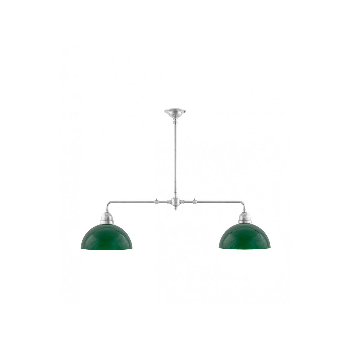 Karlskrona Lampfabrik Tegnér Spelbordslampa, förnicklad mässing/Kupol grön | Inomhusbelysning - Taklampor - Linjära taklampor | Lampspecialisterna