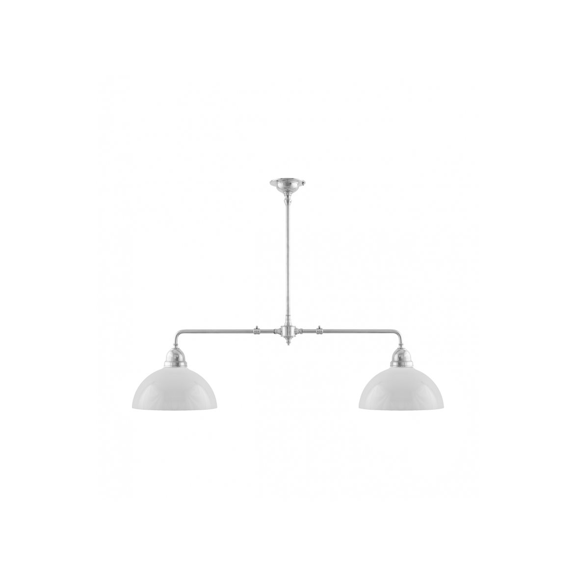Karlskrona Lampfabrik Tegnér Spelbordslampa, förnicklad mässing/Kupol vit | Inomhusbelysning - Taklampor - Linjära taklampor | Lampspecialisterna