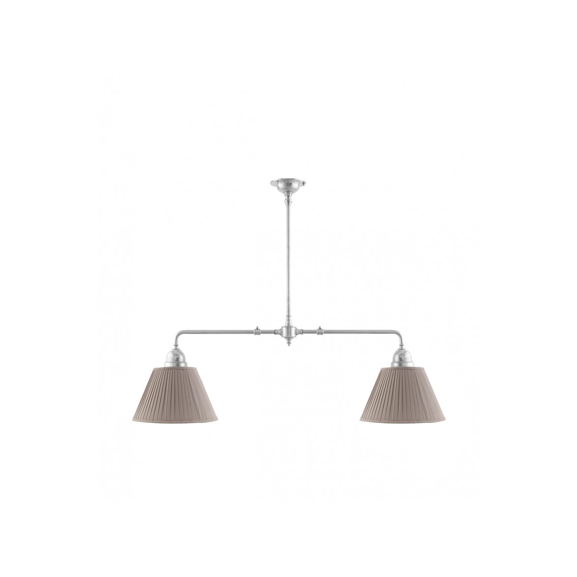 Karlskrona Lampfabrik Tegnér Spelbordslampa, förnicklad mässing/Textil beige | Inomhusbelysning - Taklampor - Linjära taklampor | Lampspecialisterna