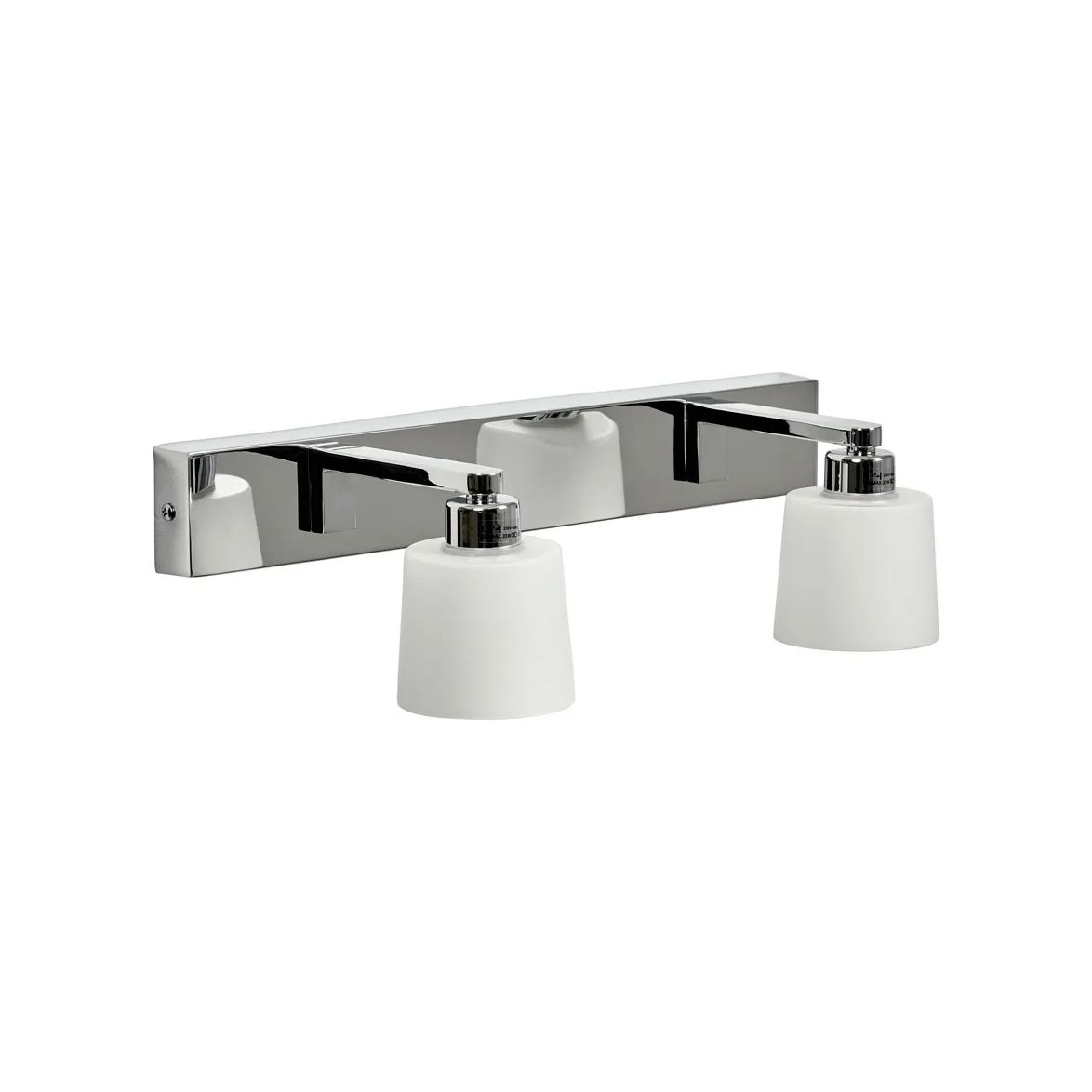 Armaturhantverk Ulv&ouml; v&auml;gglampa IP44 2-arm krom/vit
