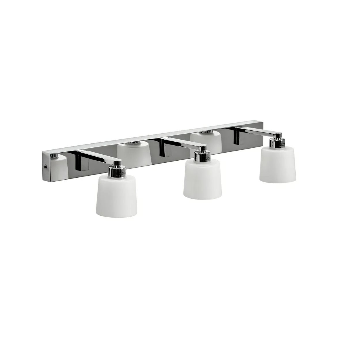 Armaturhantverk Ulv&ouml; v&auml;gglampa IP44 3-arm krom/vit