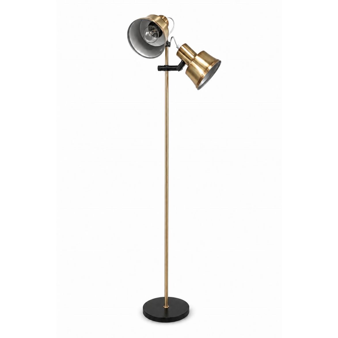 Vintage by Bright 1-2-3 Golvlampa M&auml;ssing, Metall 130cm
