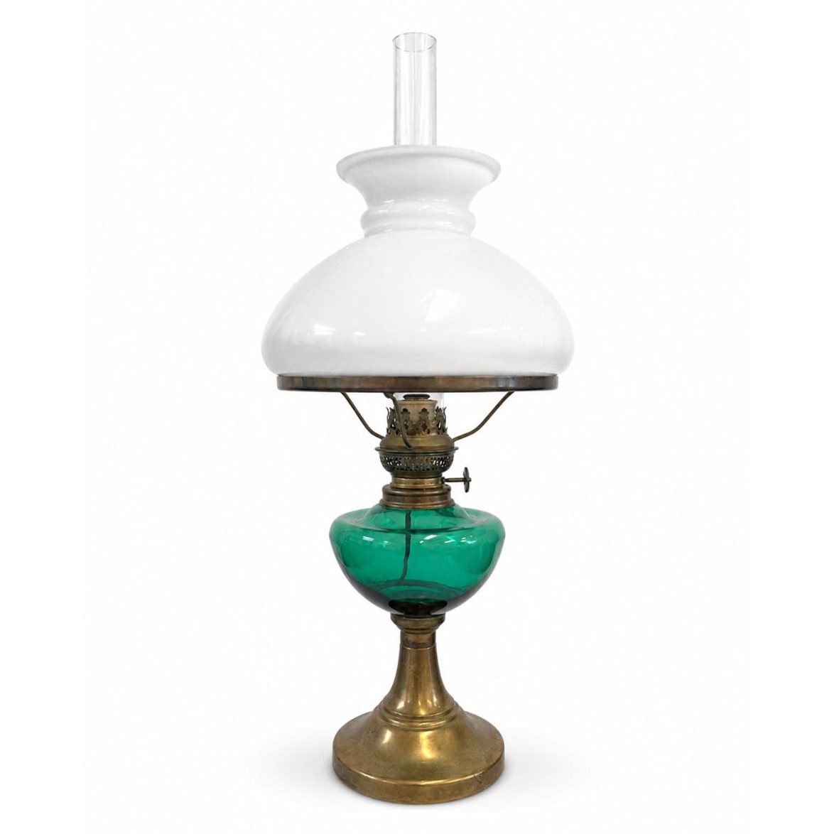 Vintage by Bright 1-2-3 Bordslampa Vit, Grön & Mässing, Glas & Mässing 50cm