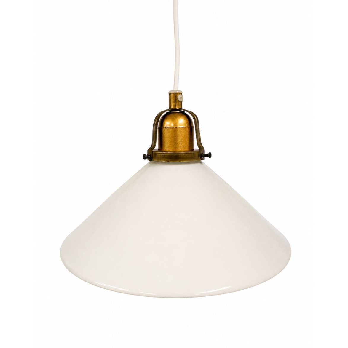 Vintage by Bright 1-2-3 Skomakarlampa Opalglas/M&auml;ssing 25cm