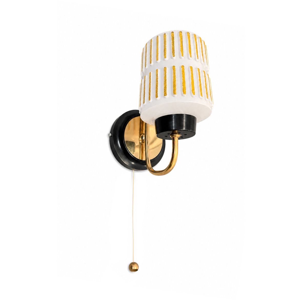 Vintage by Bright 1-2-3 V&auml;gglampa Stilnovo-Stil M&auml;ssing/Opalglas