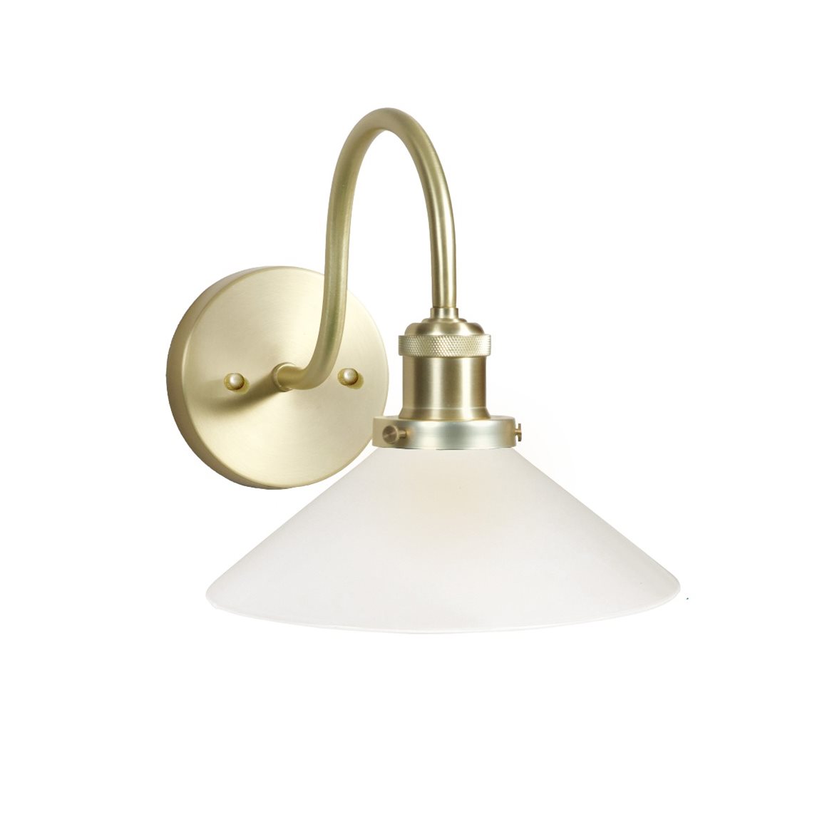 PR Home August Vägglampa Opal/mässing 25cm IP23 | Badrumsbelysning | Lampspecialisterna