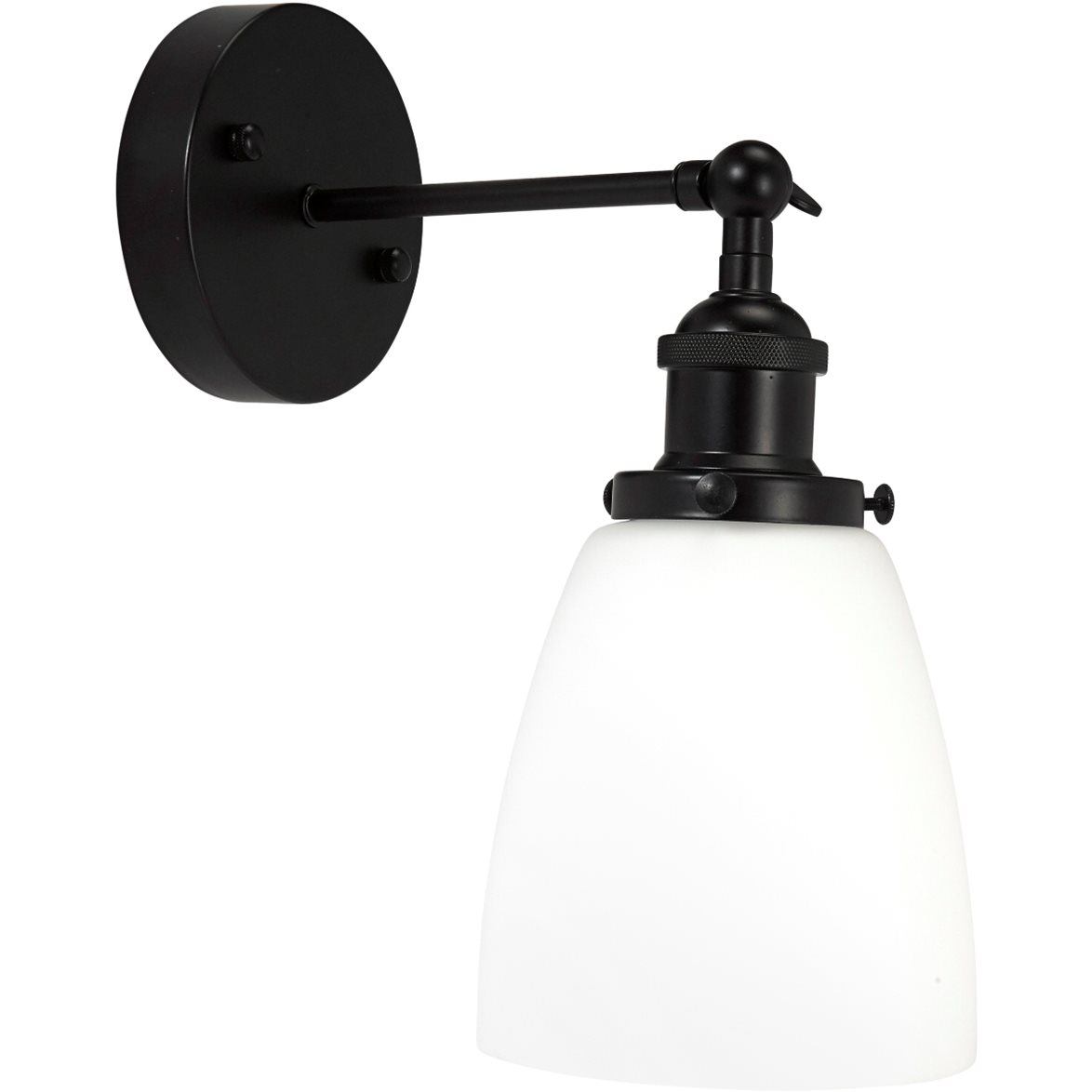 PR Home Kappa vägglampa Svart, Opal 14cm | Badrumsbelysning | Lampspecialisterna