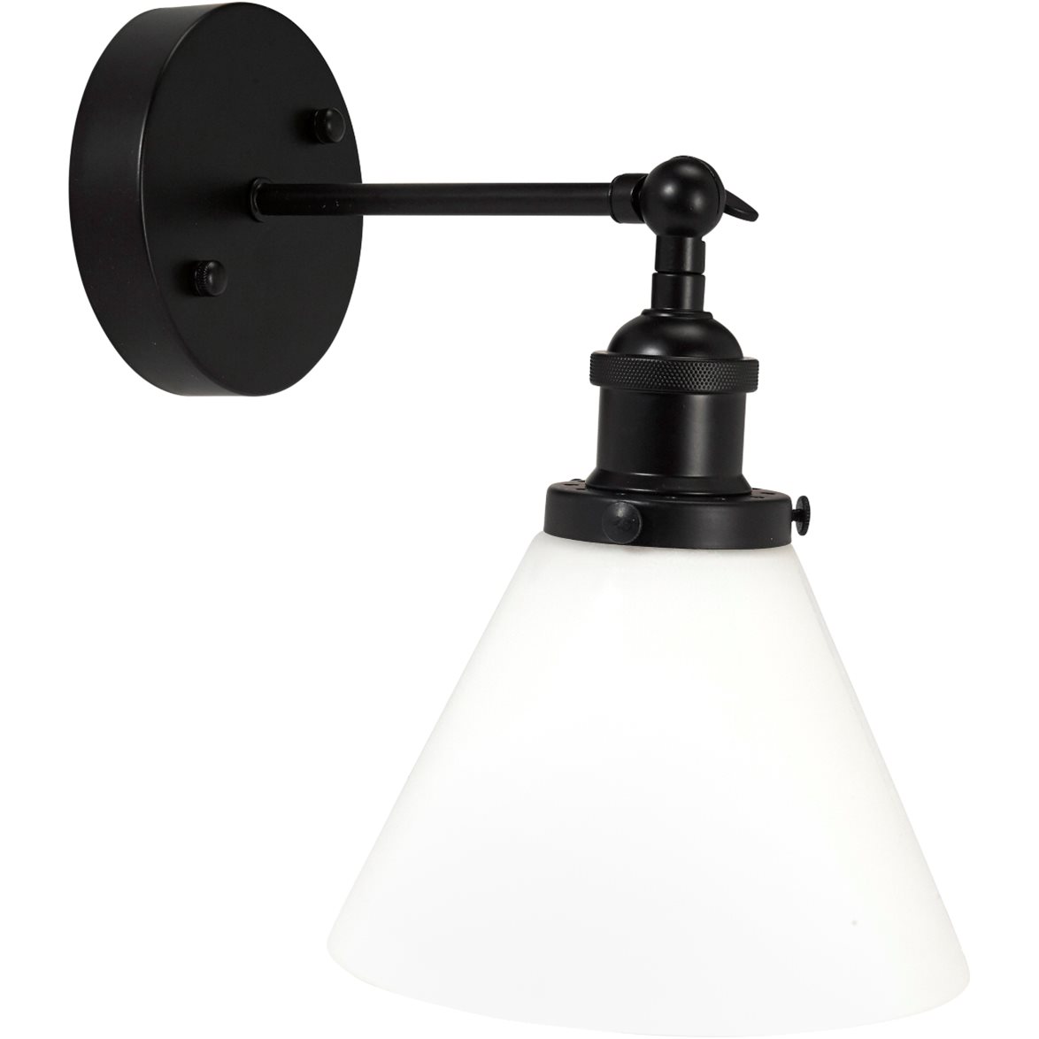 PR Home Lambda vägglampa Svart/opal 18cm | Badrumsbelysning | Lampspecialisterna