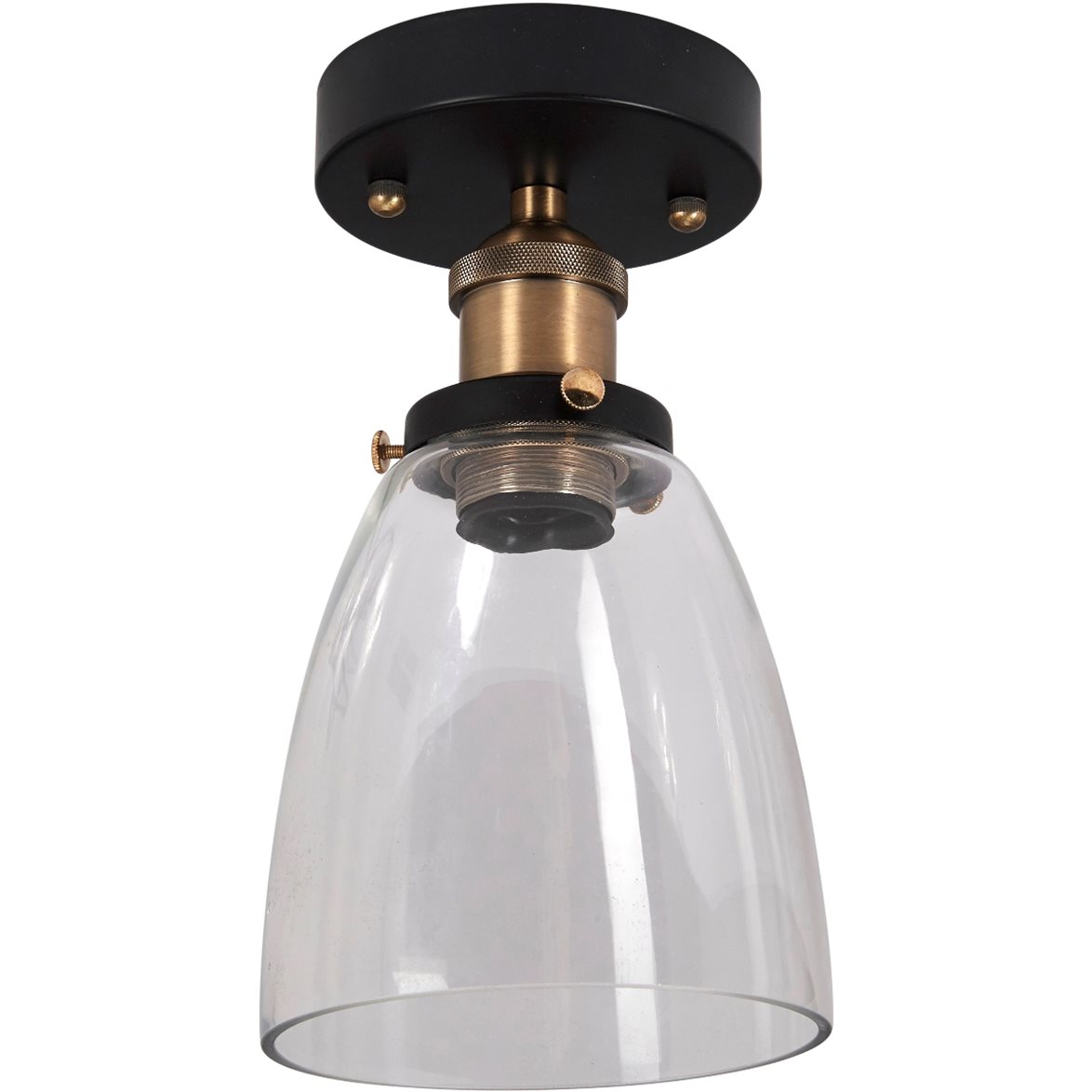 PR Home Kappa taklampa Svart/mäss Klar 14cm | Badrumsbelysning | Lampspecialisterna