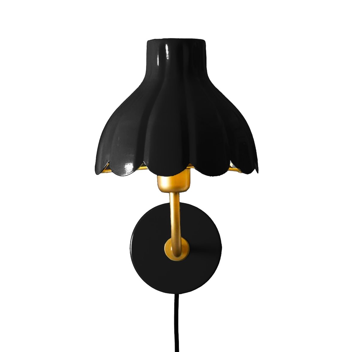 PR Home Wells vägglampa Svart/guld 21cm | Inomhusbelysning - Vägglampor - Vägglampor Interiör | Lampspecialisterna
