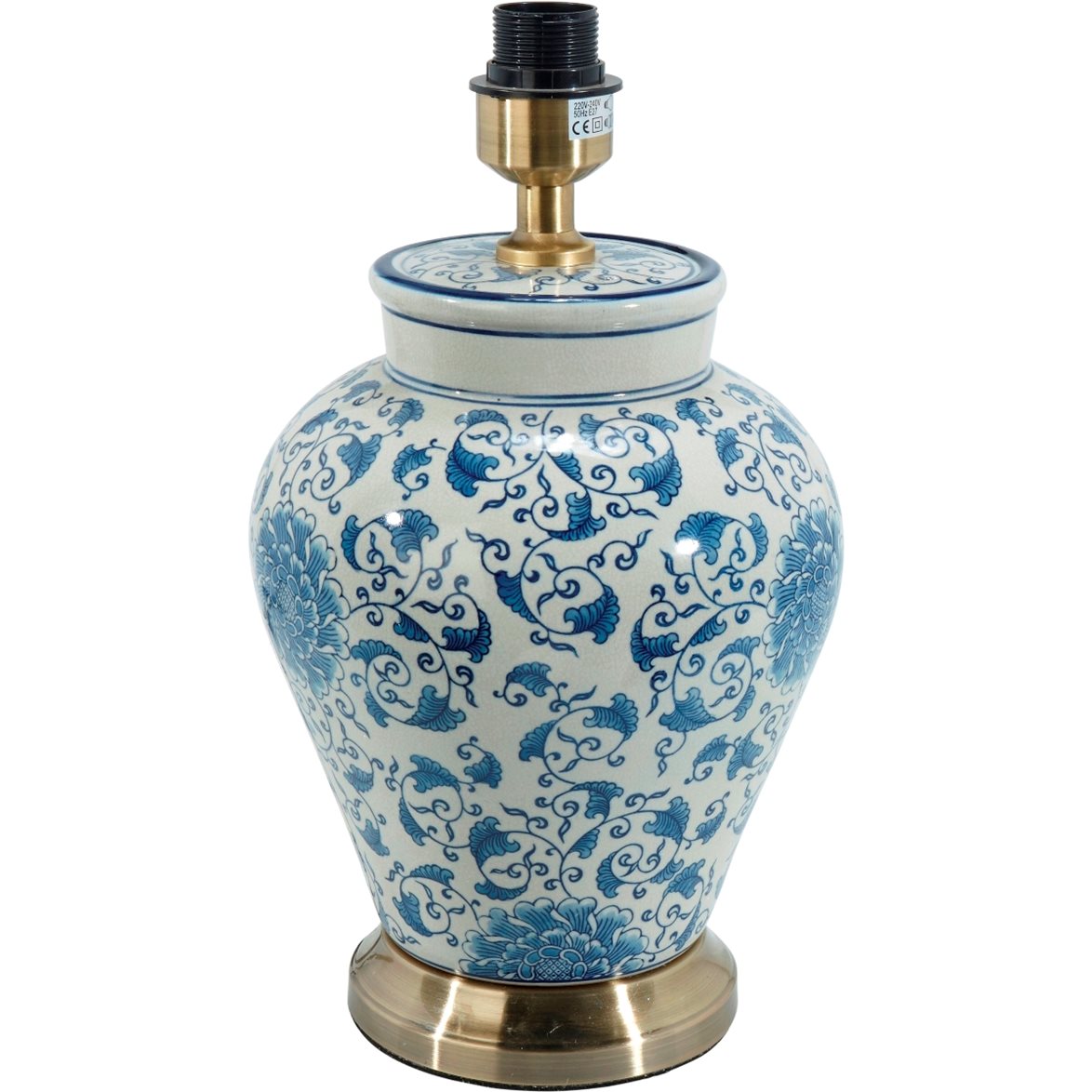 PR Home Fang Hong Lampfot Vit/Bl&aring; 38cm