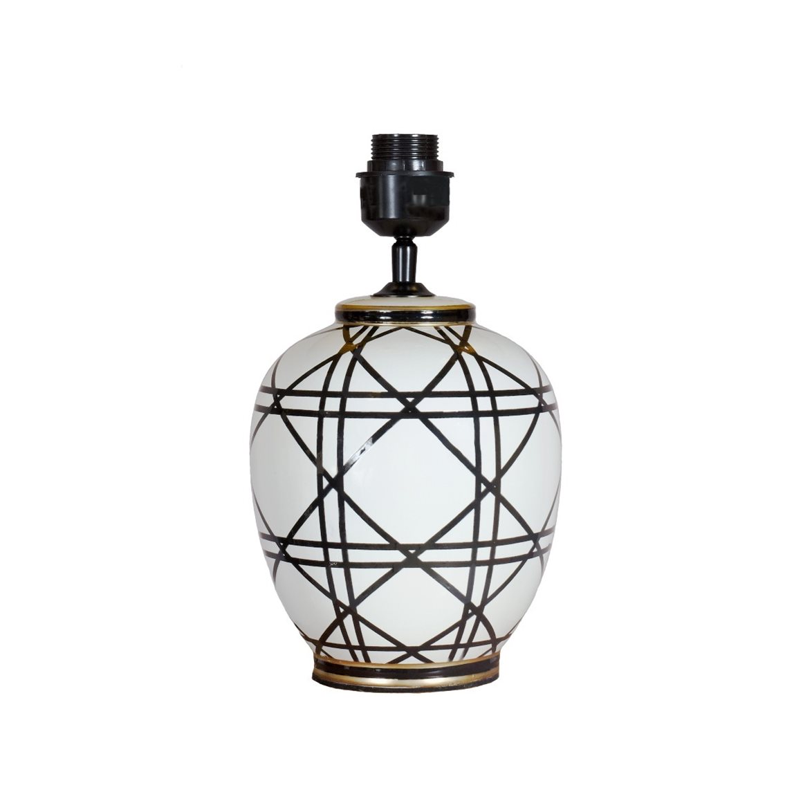 PR Home New York Lampfot Svartvit 32cm