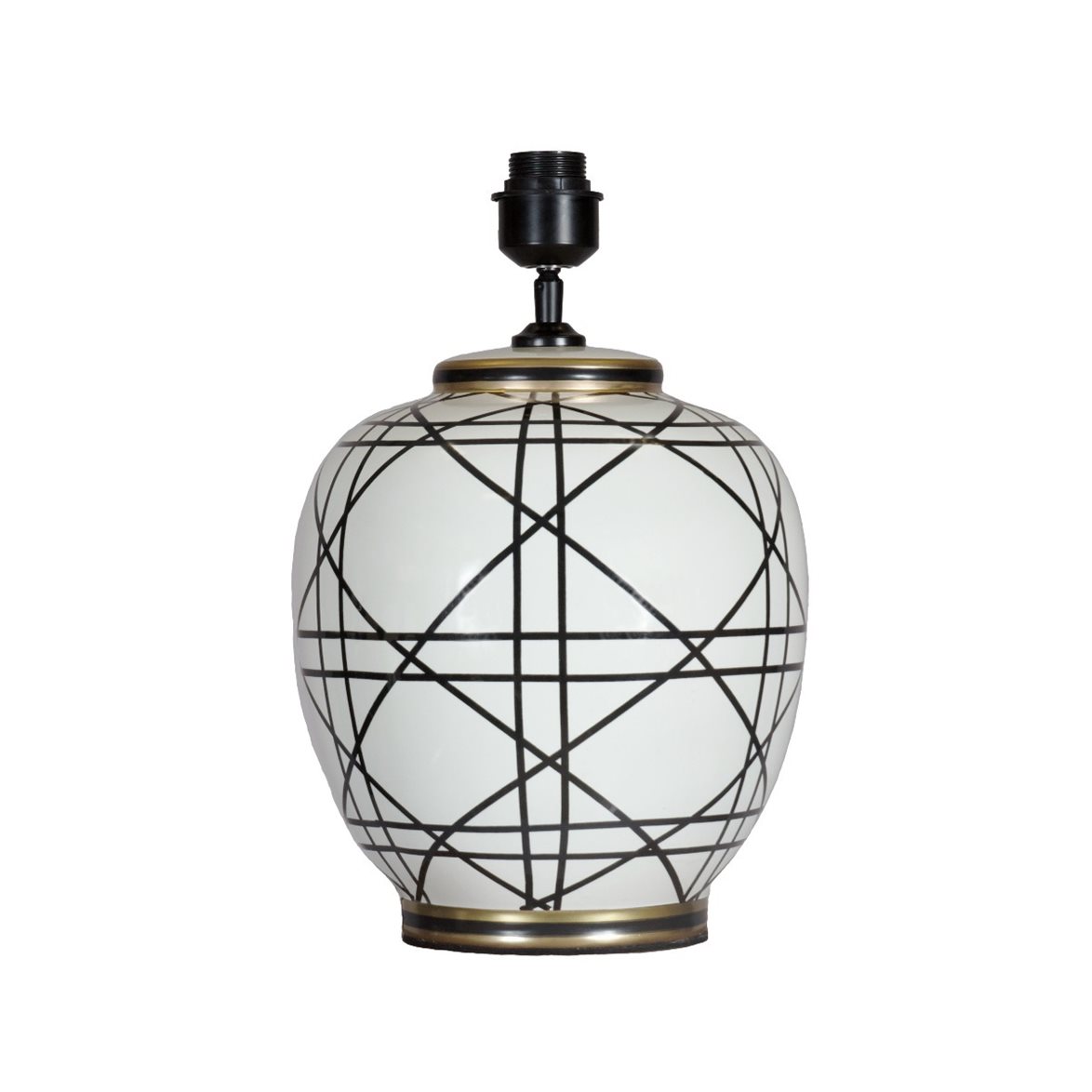 PR Home New York Lampfot Svartvit 39cm