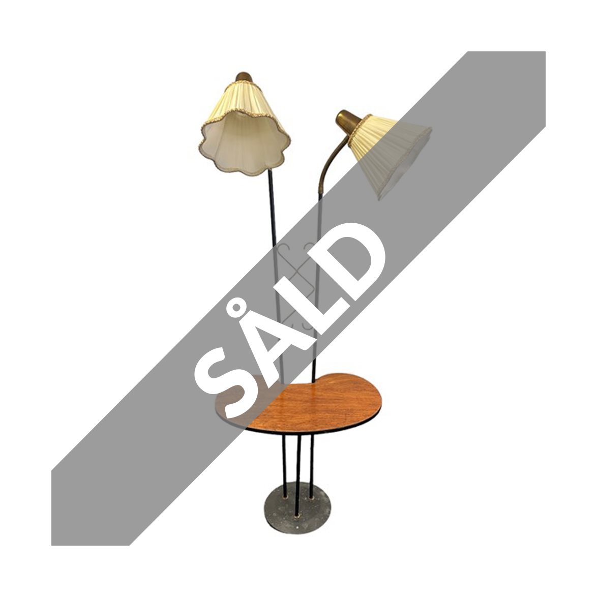 Vintage by Bright 1-2-3 Golvlampa med bord Vera 2-arm | Inomhusbelysning - Vintagelampor - Golvlampor Vintage | Lampspecialisterna