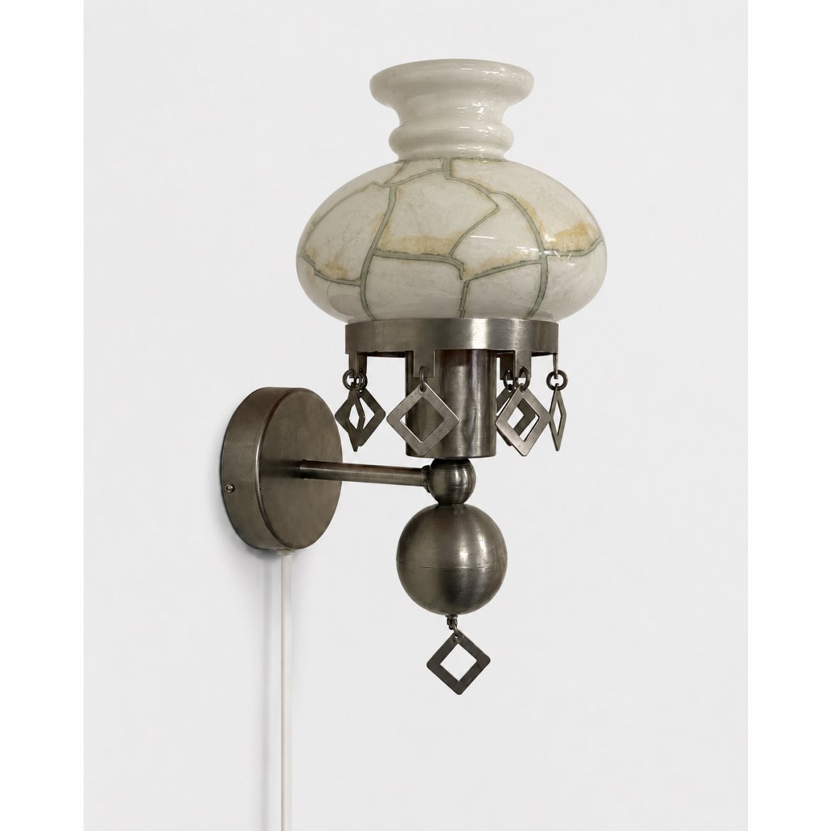 Vintage by Bright 1-2-3 &Ouml;ia V&auml;gglampa vitt Glas 1960-/70-Tal