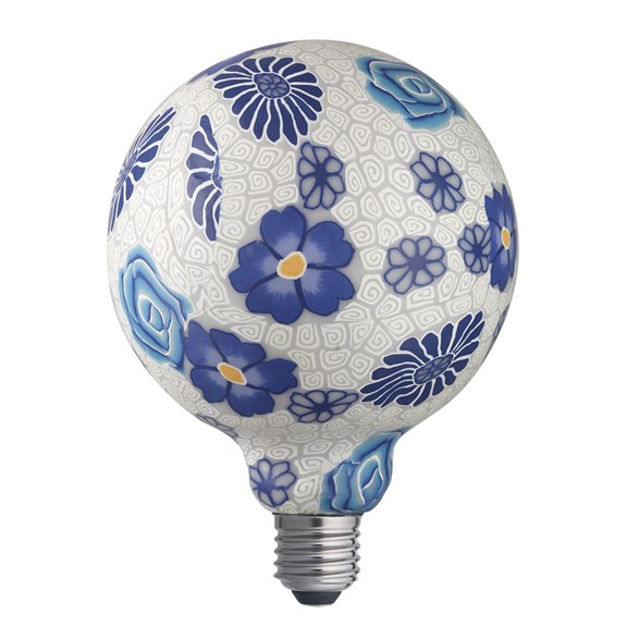 FLOWER BLUE globlampa 125mm E27 1,6W 2700K dimbar