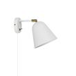 Vägglampa Alva strukturvit/rå mässing