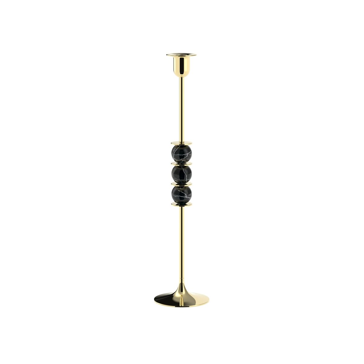 Palette Tindra Triad Ljusstake Polerad M&auml;ssing 40 cm