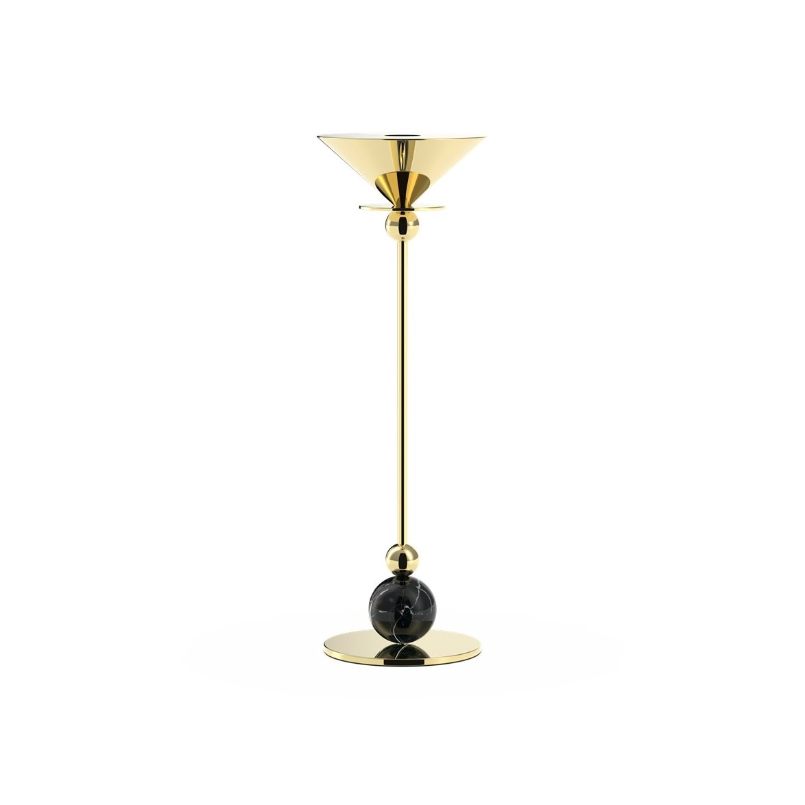 Palette Tindra Cocktail Ljusstake Polerad M&auml;ssing 30 cm
