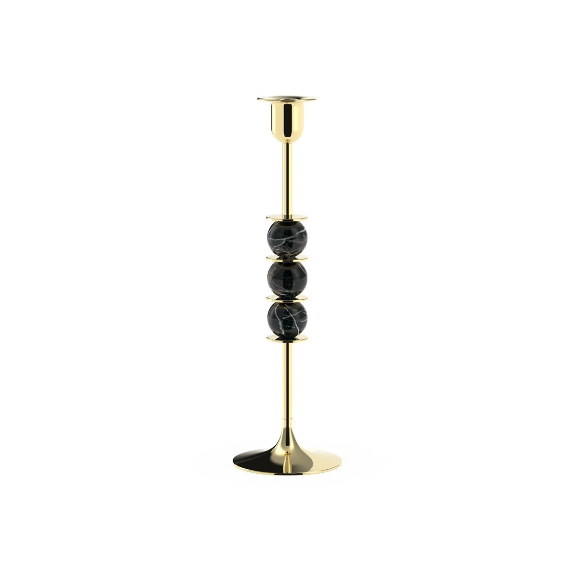 Palette Tindra Triad Ljusstake Polerad M&auml;ssing 30 cm