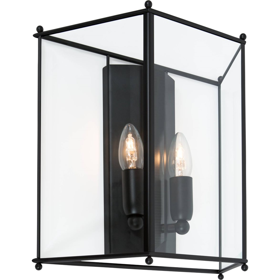 Glimminge vägglampa, mattsvart/klarglas 32,5cm