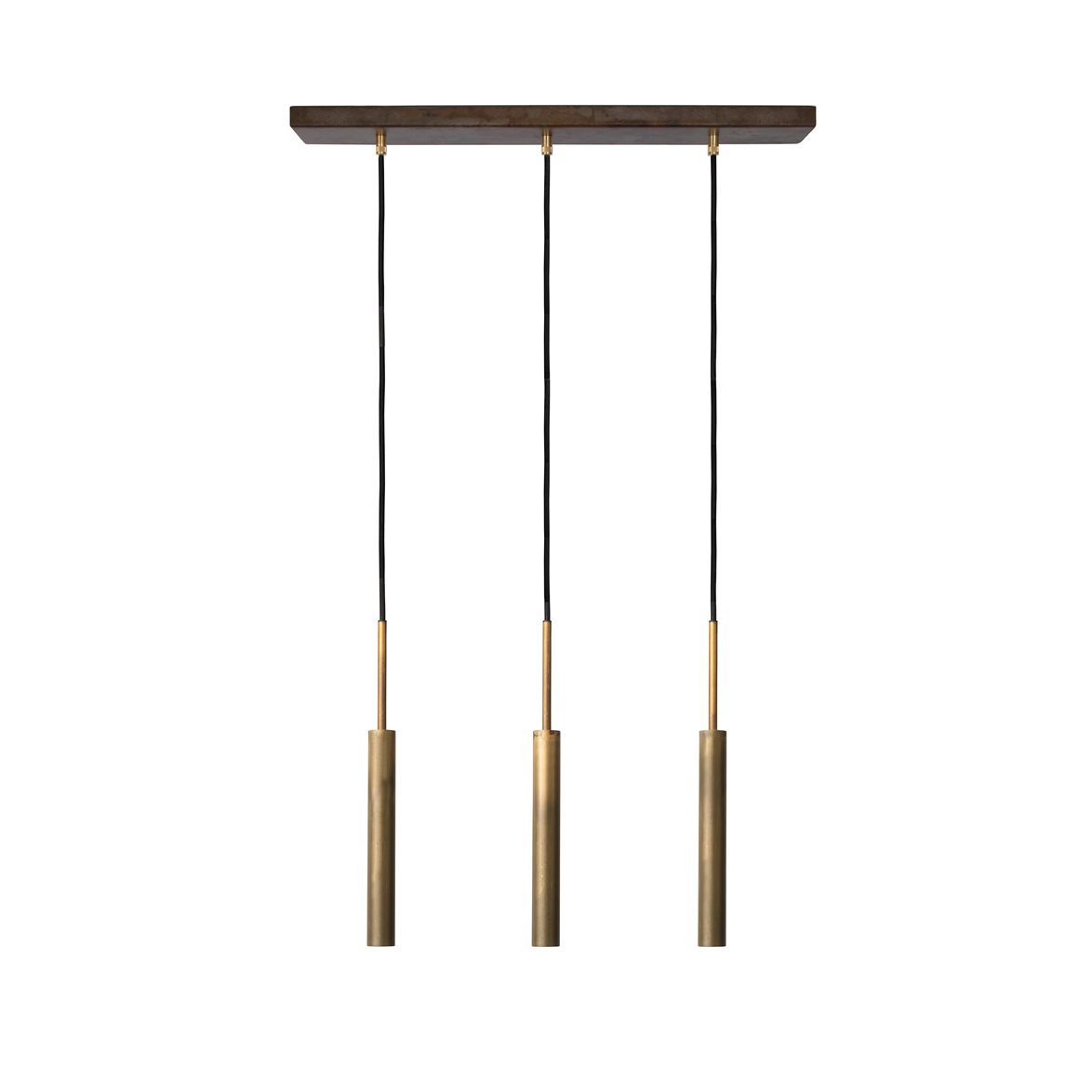 Stav 3 rak taklampa, råmässing