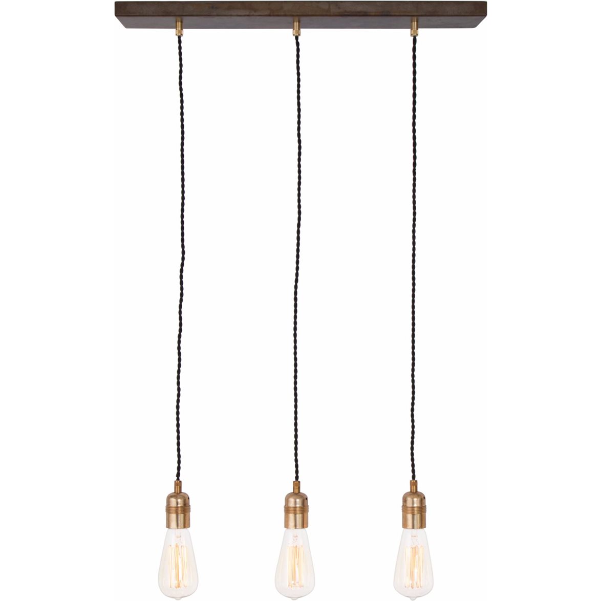 Raad 3 taklampa, råmässing 55cm