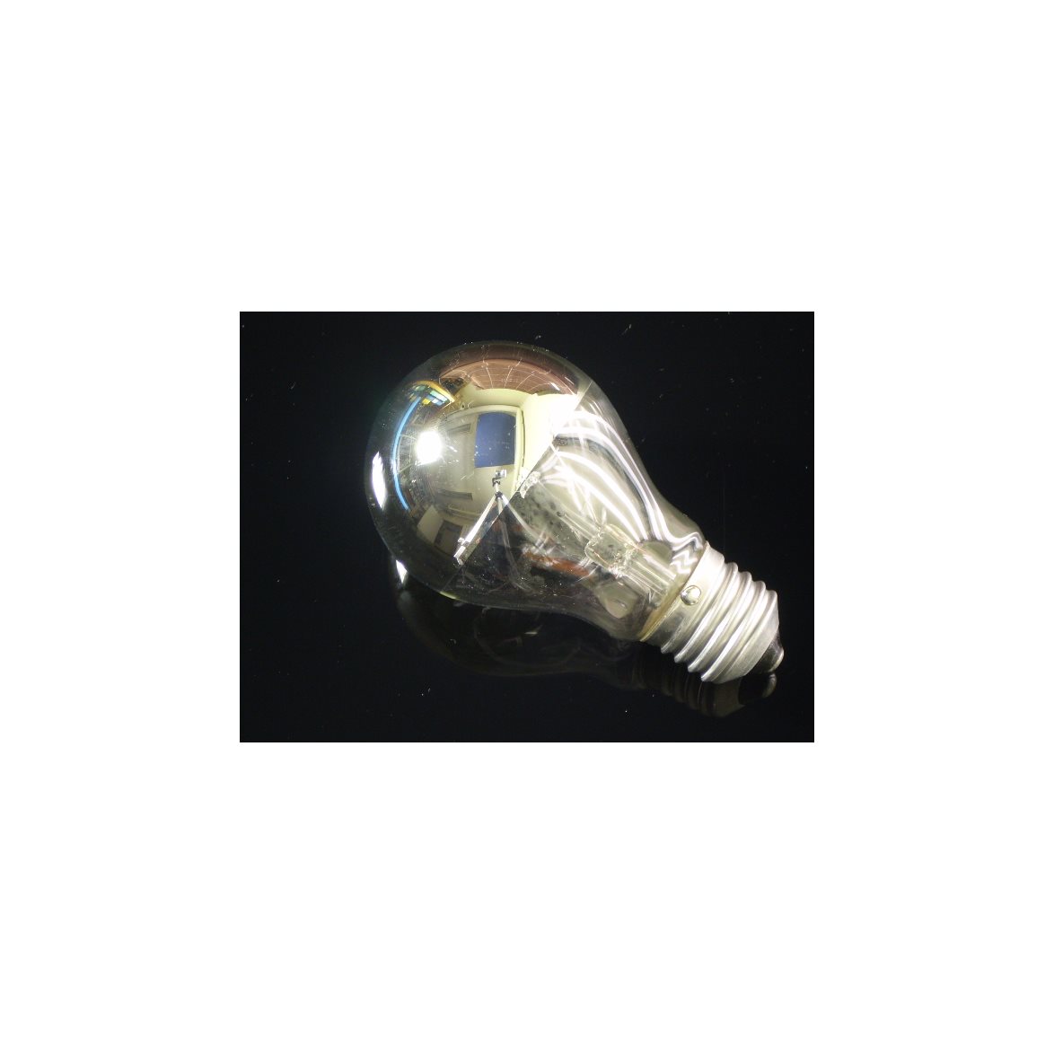 Glödlampa normal E27, 60W toppförspeglad silver