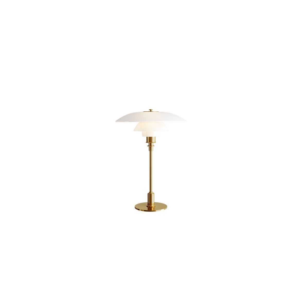 PH 3½-2½ bordslampa, mässing/opal 45cm