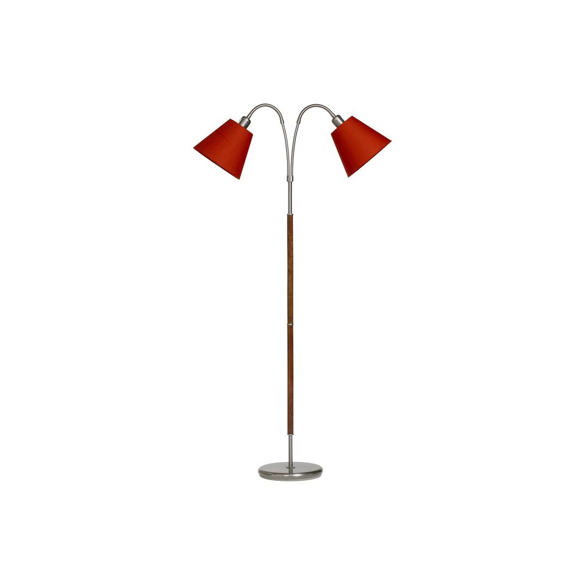 Tullgarn golvlampa tvåarmad, råjärn/valnöt 145cm