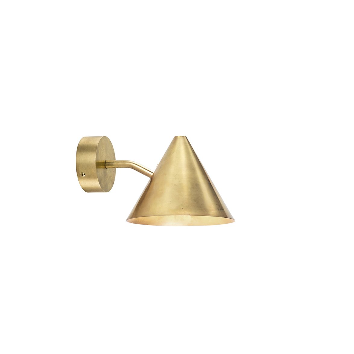Tratten vägglampa mini, råmässing