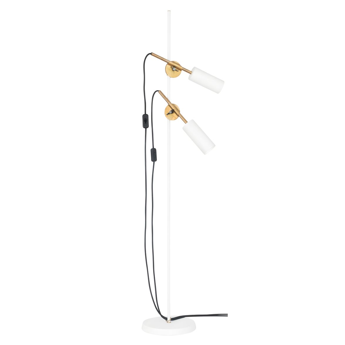 Stav 2 golvlampa, vit/råmässing 140cm