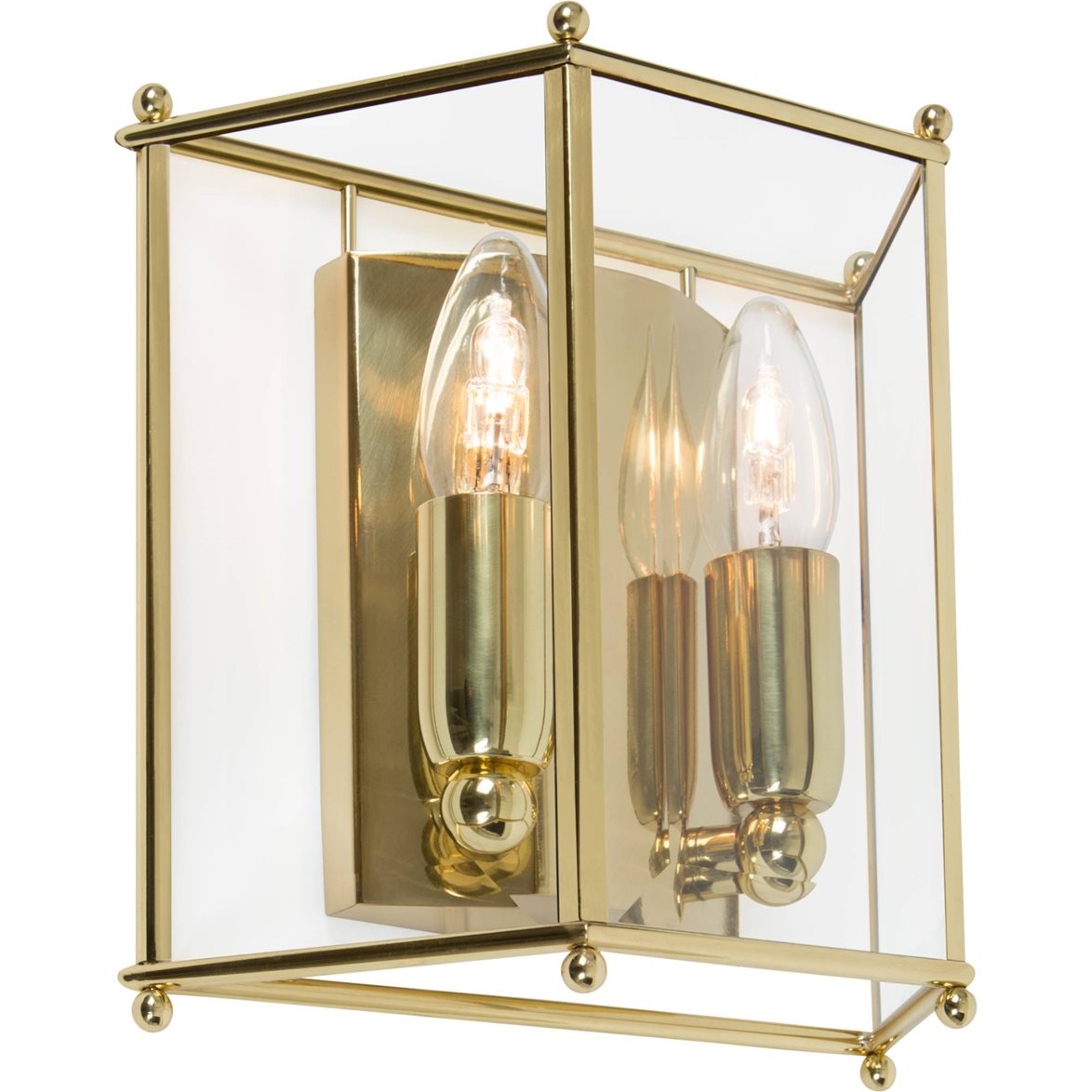 Glimminge vägglampa, mässing/klarglas 22,5cm