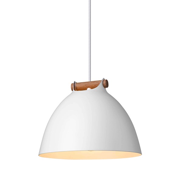 ÅRHUS pendel Ø24cm, vit/trä