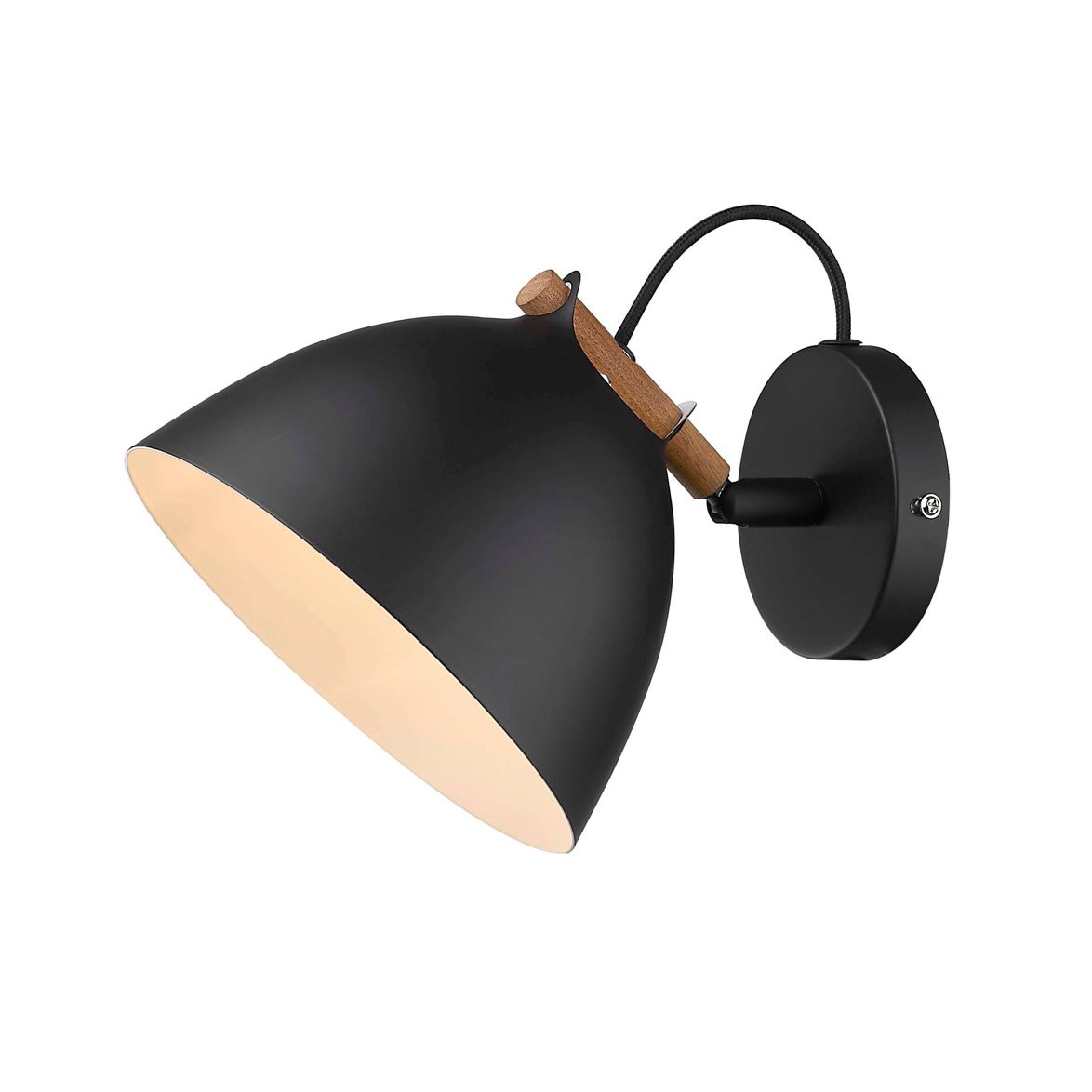 ÅRHUS vägglampa Ø18, svart/trä