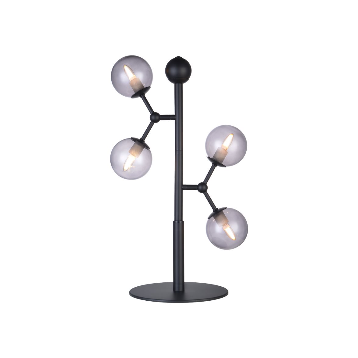 Atom bordslampa, rökgrå/svart