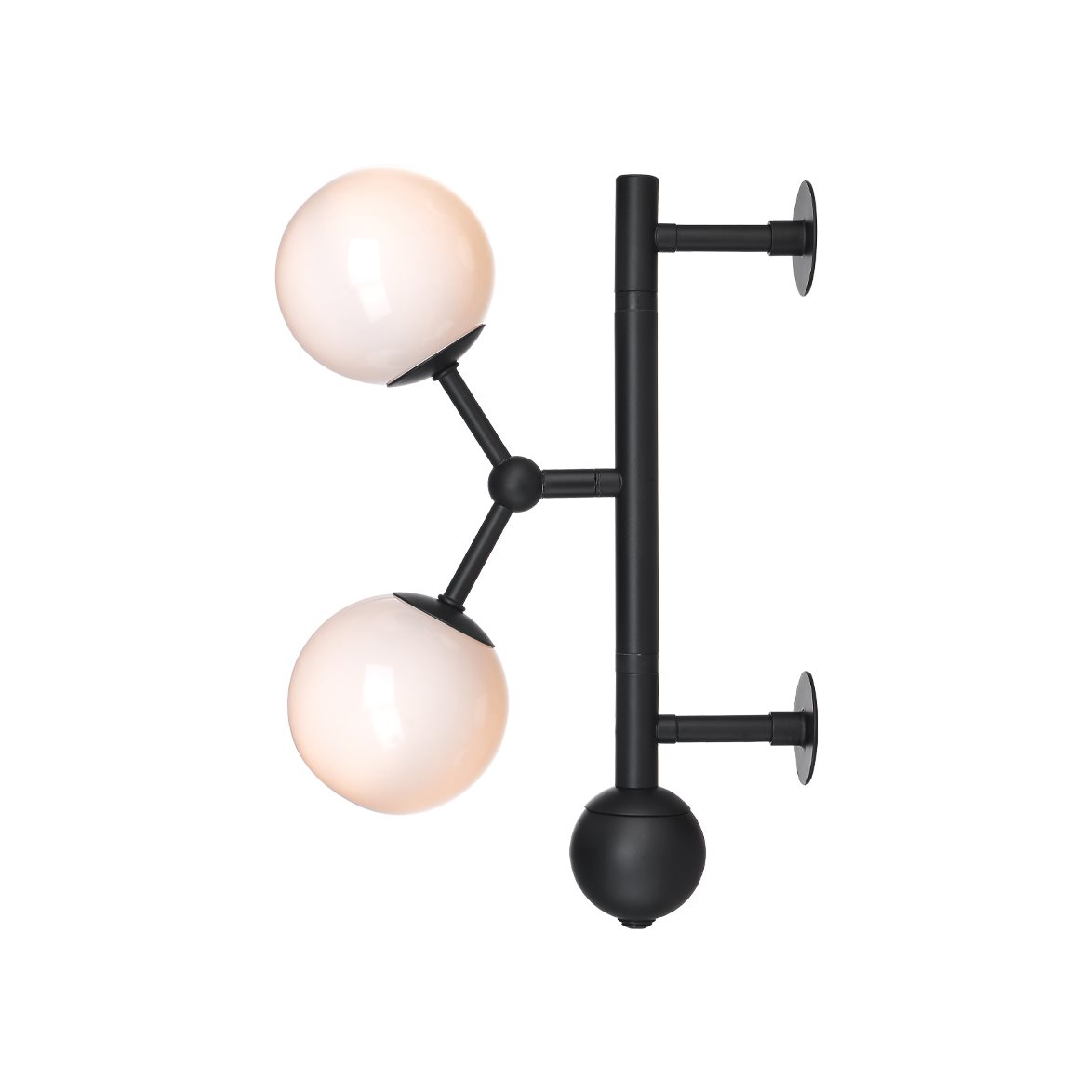 Atom vägglampa, opal/svart