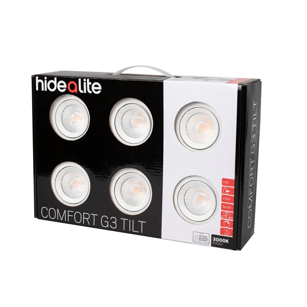 Downlight Comfort G3 Tilt 6-Pack Vit 3000K