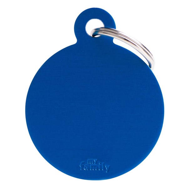 My Family ID-bricka Cirkel Stor Blå