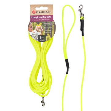 Flamingo Spårlina Caspar biothane rund gul 500cm Ø4mm